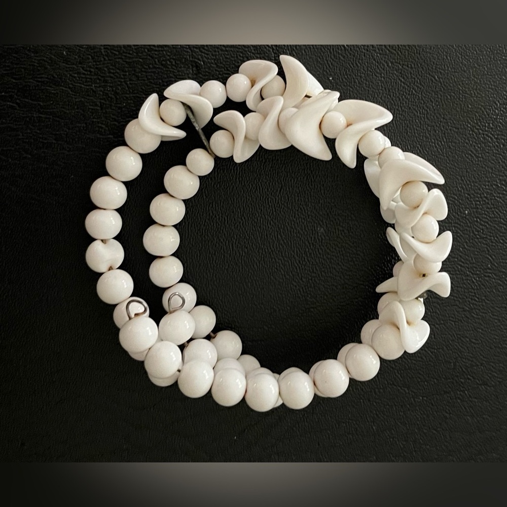 Wrap around White shell/beaded Bracelet